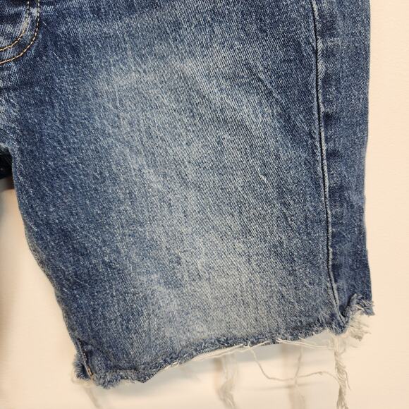 Gap Cheeky High Waist Cutoff Denim Shorts Size 00/24 Med Wash Button Fly Tomboy - Picture 6 of 13